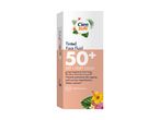 Tinted face fluid with SPF 50+ for very high UVA + UVB protection, preventing skin aging.