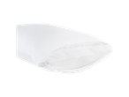 White pillow with zipper.