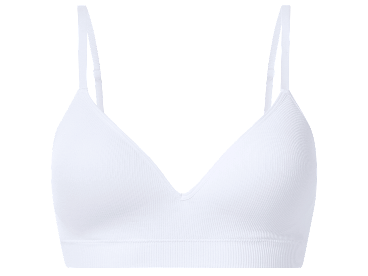 Бял оребрен сутиен без банели