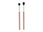 Two Cien Beauty makeup brushes with black bristles and light brown handles.