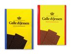 Galle & Jessen mørk og mælke chokolade i gule og røde indpakninger.