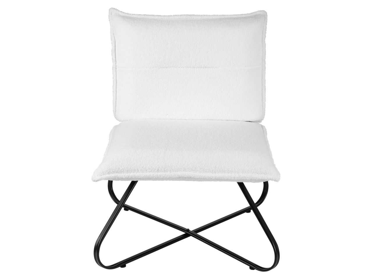 LIVARNO home white sherpa chair with black metal legs