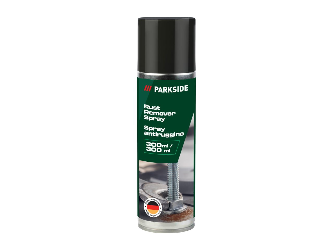 Rust remover spray, 300ml, with a 'Made in Germany' label.