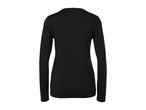 Women's black long-sleeved functional top, back view