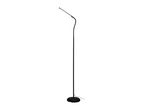 Black LED floor lamp with a flexible neck and a round base.