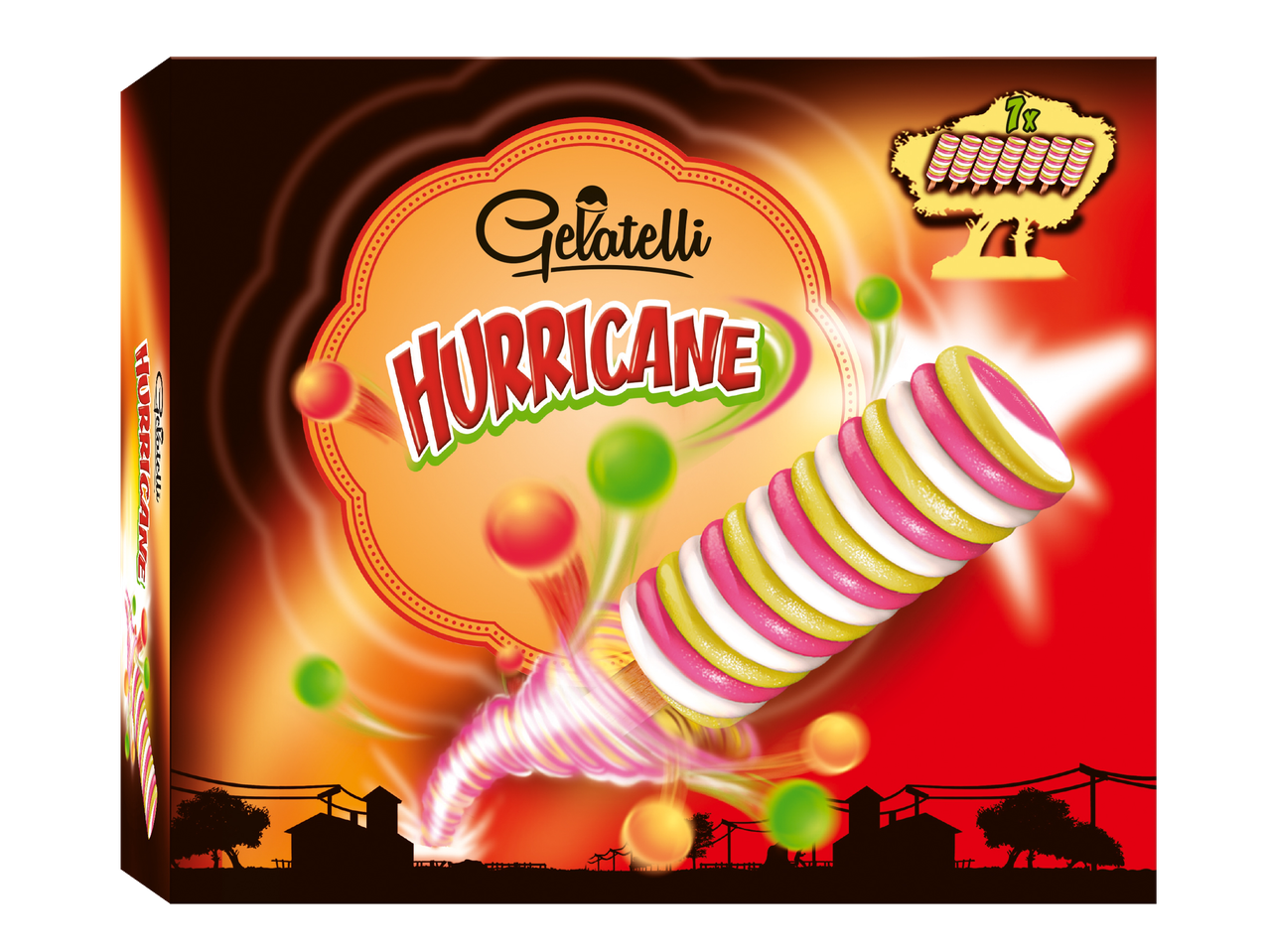 Gelatelli Hurricane: spirális jégkrémek, gyümölcsös ízek.