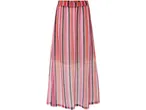 Gonna lunga a righe multicolor, stile estivo.