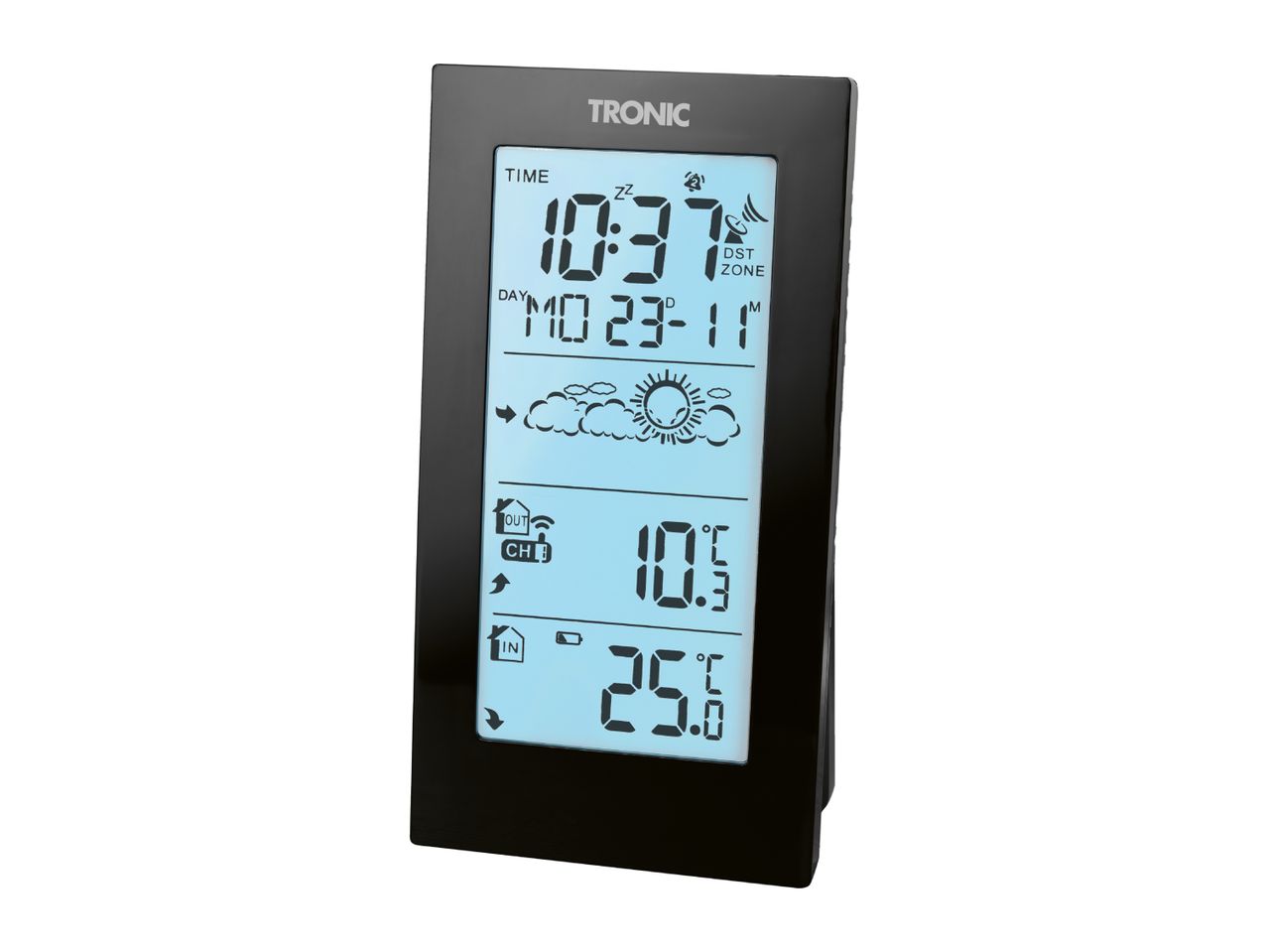 TRONIC Black Radio-Controlled Weather Station