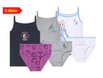 Set od 6 dječjih potkošulja i gaćica s likovima Minnie Mouse, Stitch i Elsa.