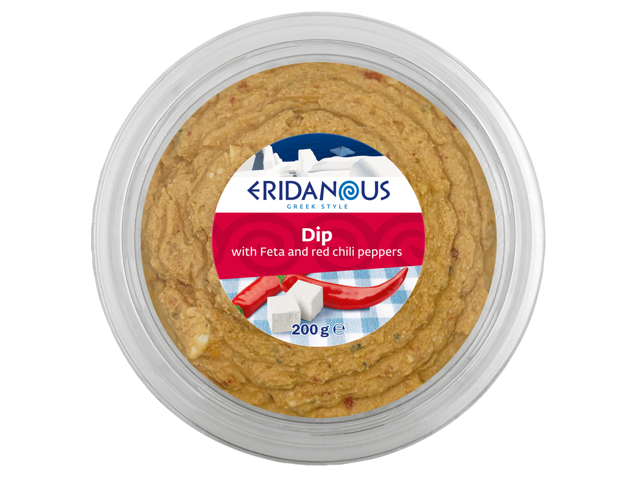 Eridanus Griekse dip met feta en rode pepers.