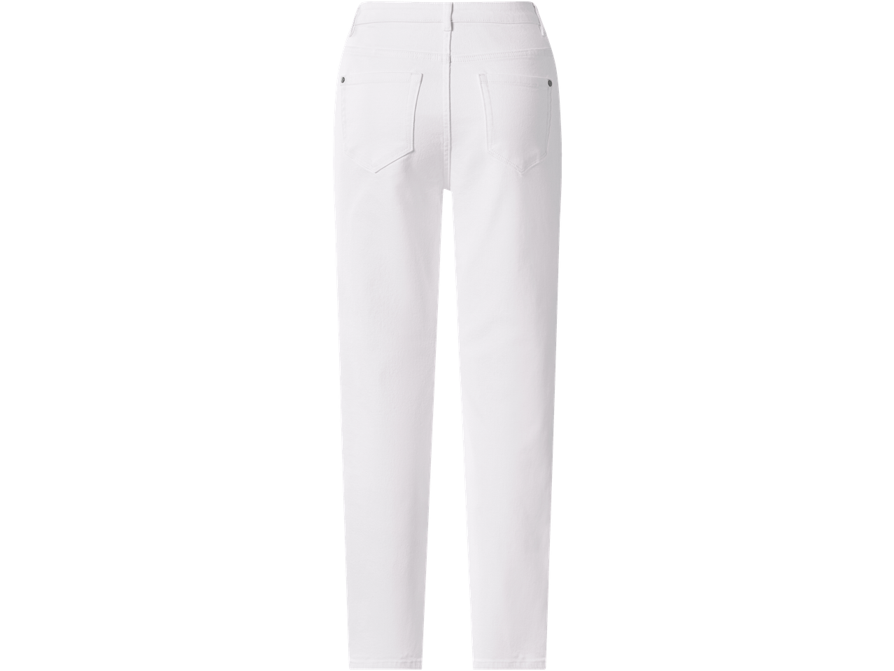 Λευκό γυναικείο τζιν ίσιας γραμμής από βαμβάκι, πίσω όψη