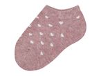Pink ankle sock with white heart pattern