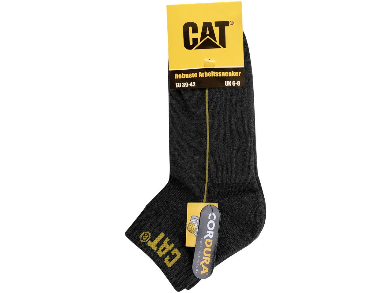 Caterpillar brand work socks with Cordura fiber technology.