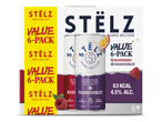 Een voordeelverpakking met 6 blikjes hard seltzer in de smaken framboos en passievrucht.