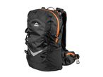 Black and orange Crivit hiking backpack with reflective accents.