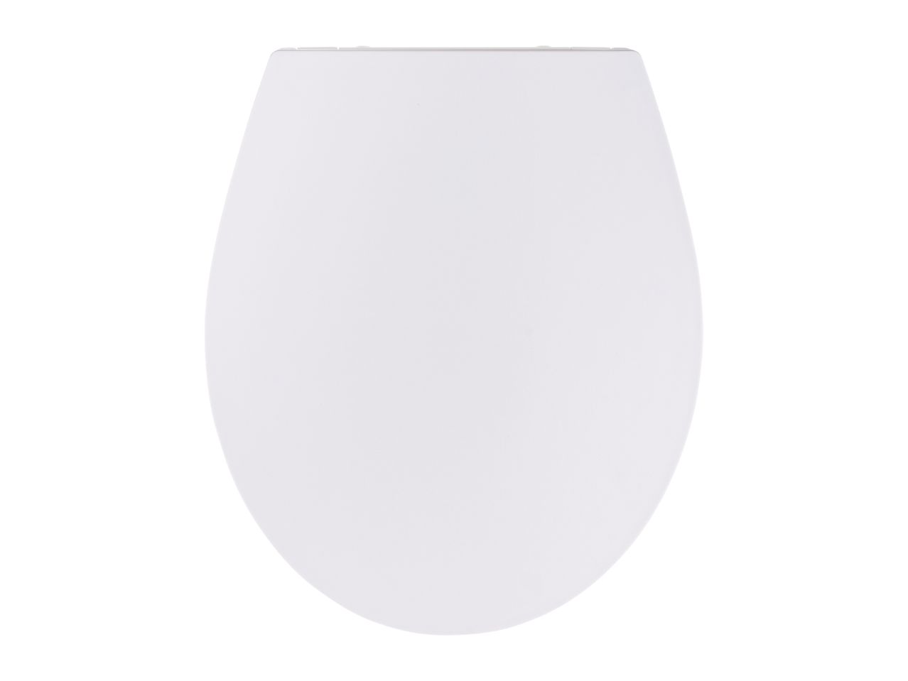 White toilet seat with a soft-close mechanism