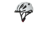 CRIVIT Cycle Helmet with Rear Light, white, front-side view