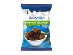 Pouch of giant whole black olives, 250g, with a Greek product label.