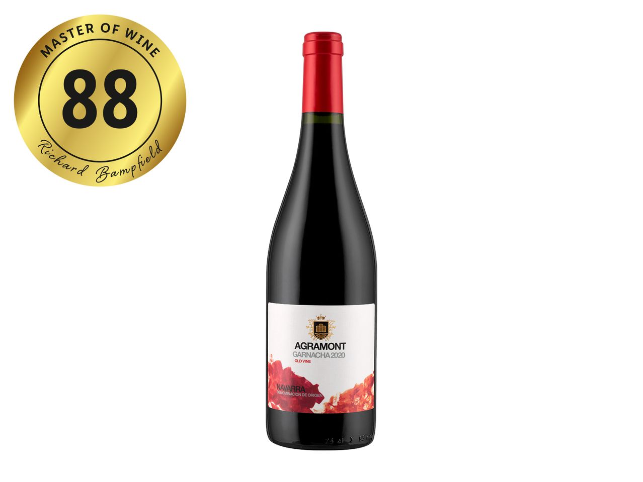 Agramont Garnacha 2020 wine bottle, rated 88 points by Richard Bamfield.