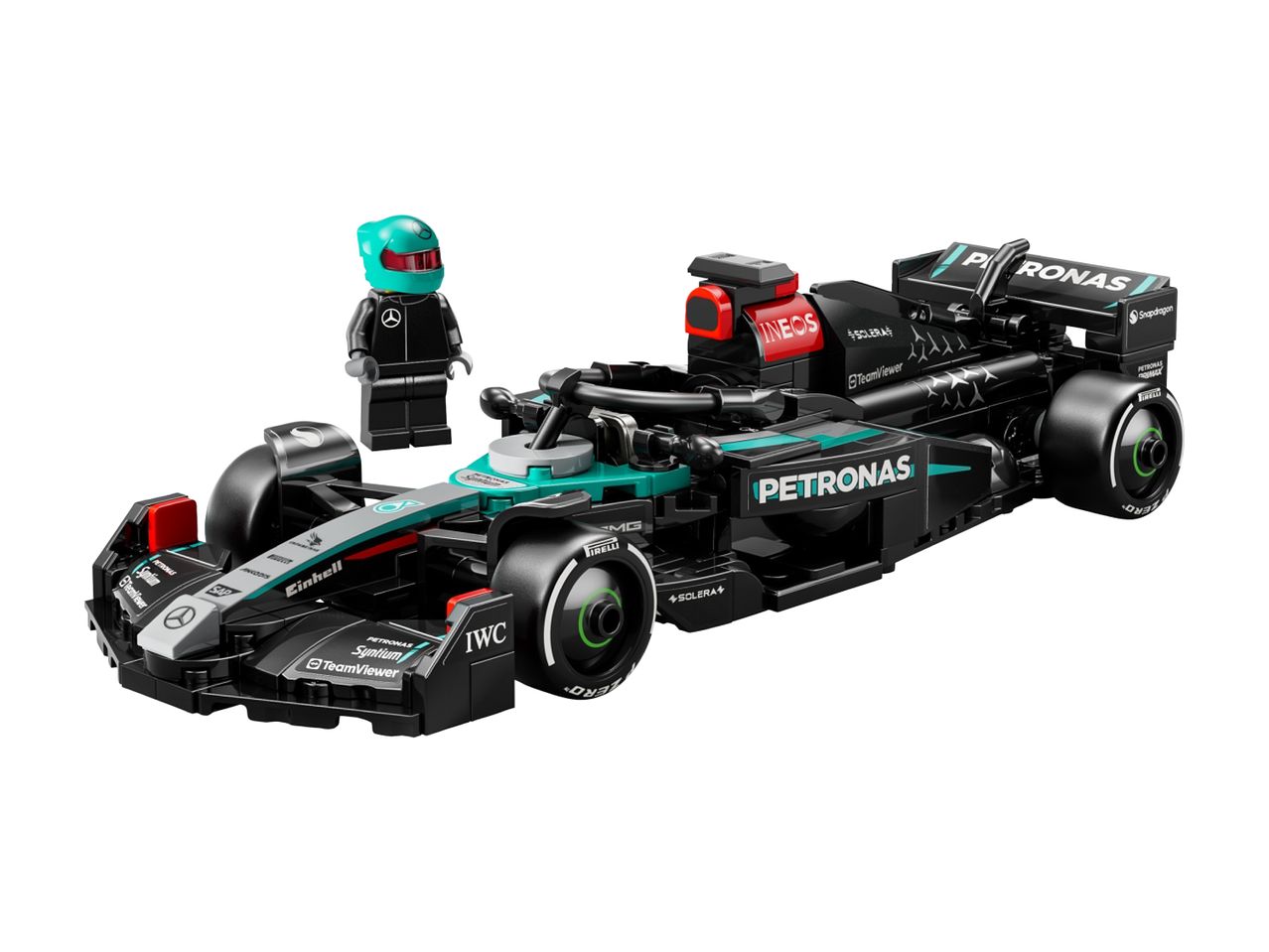 LEGO Mercedes-AMG Petronas Formula 1 Team car and minifigure.