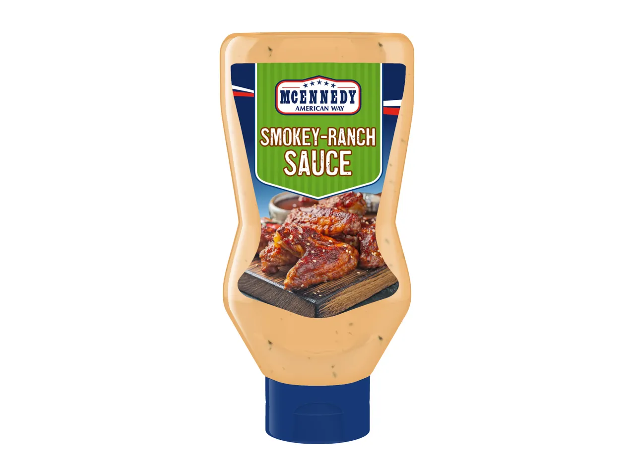 MCKENNEDY Smokey-Ranch Sauce bottle with an image of chicken wings.
