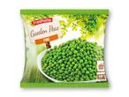Freshona Garden Peas emballage med en skål ærter og tilberedningsinstruktioner.