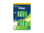 Verpackung von TRONIC AA 2500 mAh NiMH-Akkus, 8 Stück, vorgeladen und wiederaufladbar.