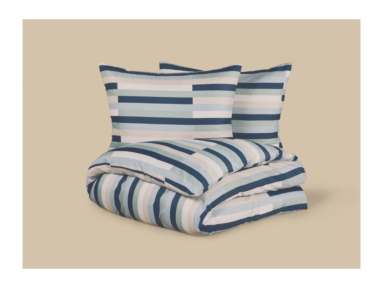 Striped Microfibre Satin Duvet Cover Set - King