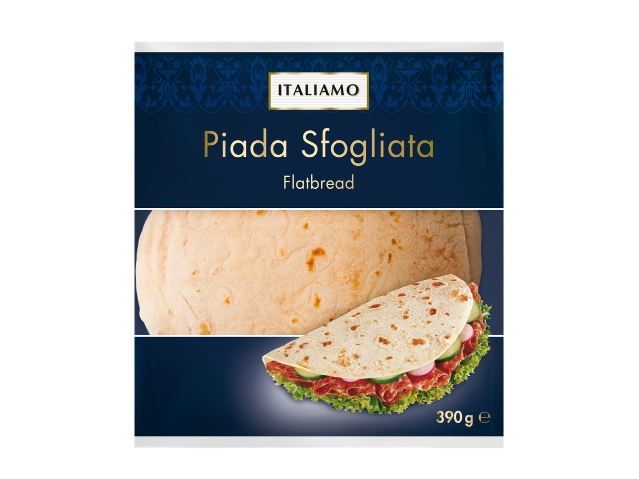 Italimo Piada Sfogliata: flatbreads ready for fillings.