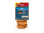 Dulano Pork Frikadellen: Six German-made pork patties in a clear plastic package.