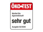 ÖKO-TEST Siegel für Agavendicksaft mit der Bewertung „sehr gut“, Ausgabe 02/2026.