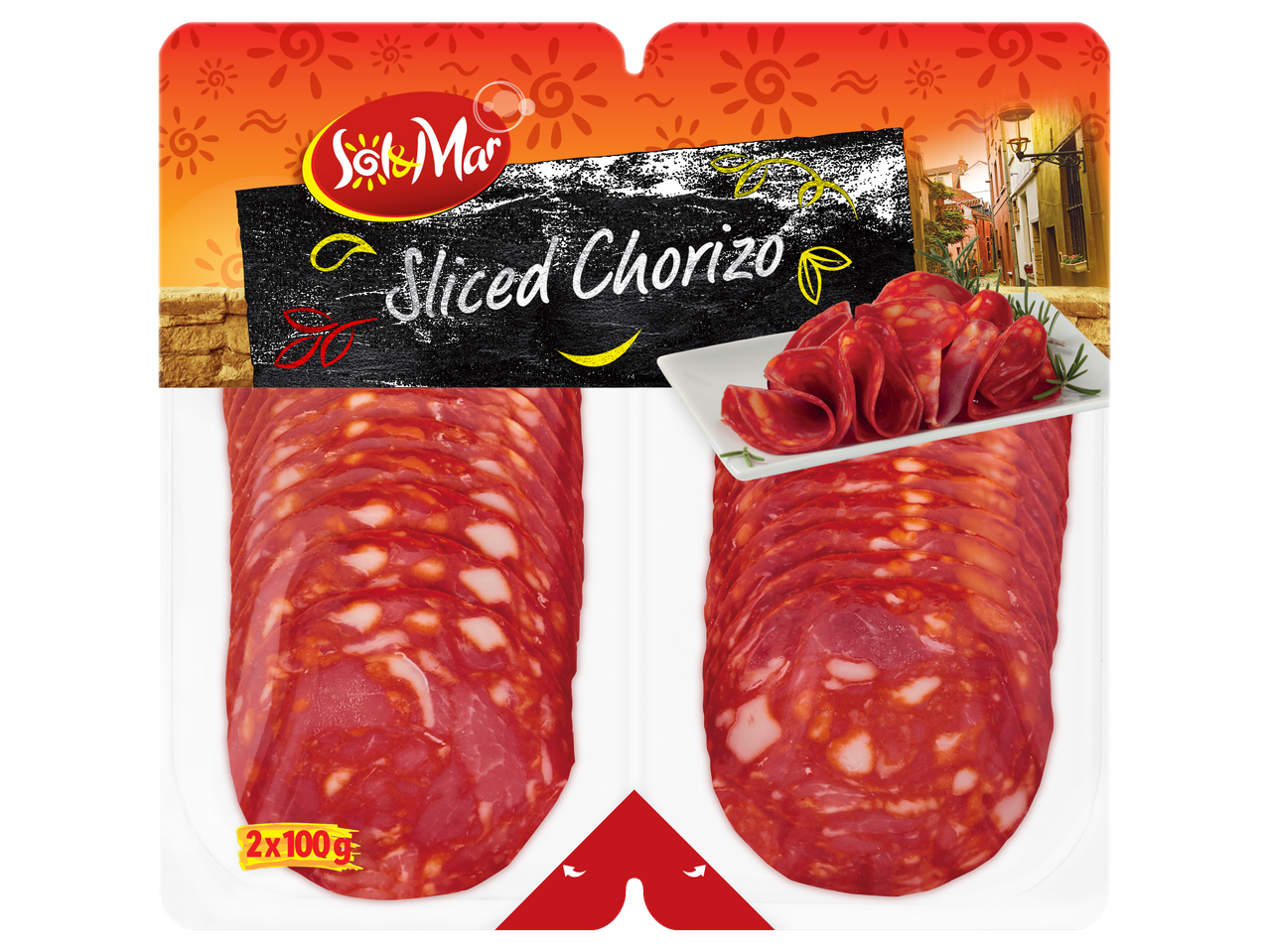 Sol&Mar riekelėta chorizo, 2x100g.