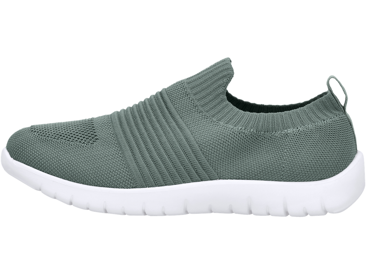 Sapatilhas de malha cinzentas ESMARA com sola branca.