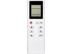 White air conditioner remote with LCD display.