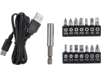 Cabo de carregamento USB e conjunto de pontas de aparafusadora para aparafusadora a bateria PARKSIDE 4 V.