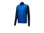 Men's blue and navy quilted sports jacket with a full zipper