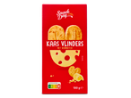 Snack Day Kaas Vlinders: kaas en boter koekjes, 100g verpakking.