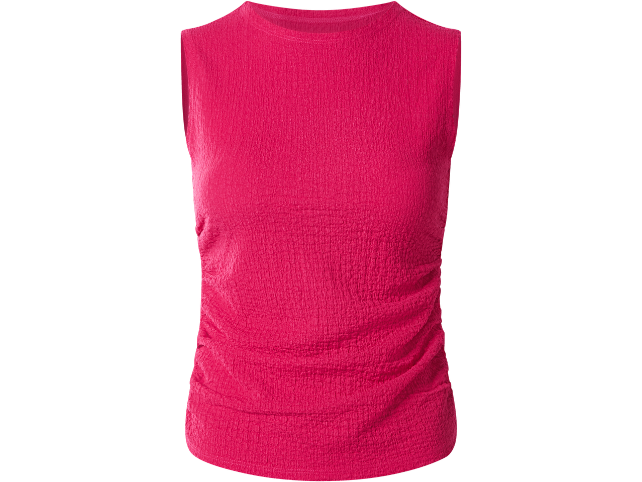 Top sem mangas ESMARA com textura enrugada em fúcsia