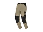 Beige Parkside work pants with black reinforced knee pads and cargo pockets.