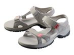 Pair of light grey women's sports sandals with pink accents