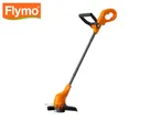 Orange and grey electric grass trimmer with a black handle and a white logo.