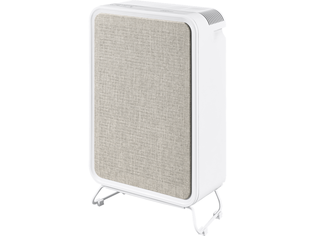 Purificator de aer LIVARNO cu față din țesătură bej și bază albă