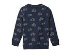 Dark blue children's sweatshirt with white tractor patterns