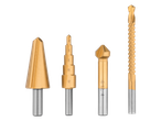 PARKSIDE® drill bit assortment including step drills, countersink, and wood drill bits.