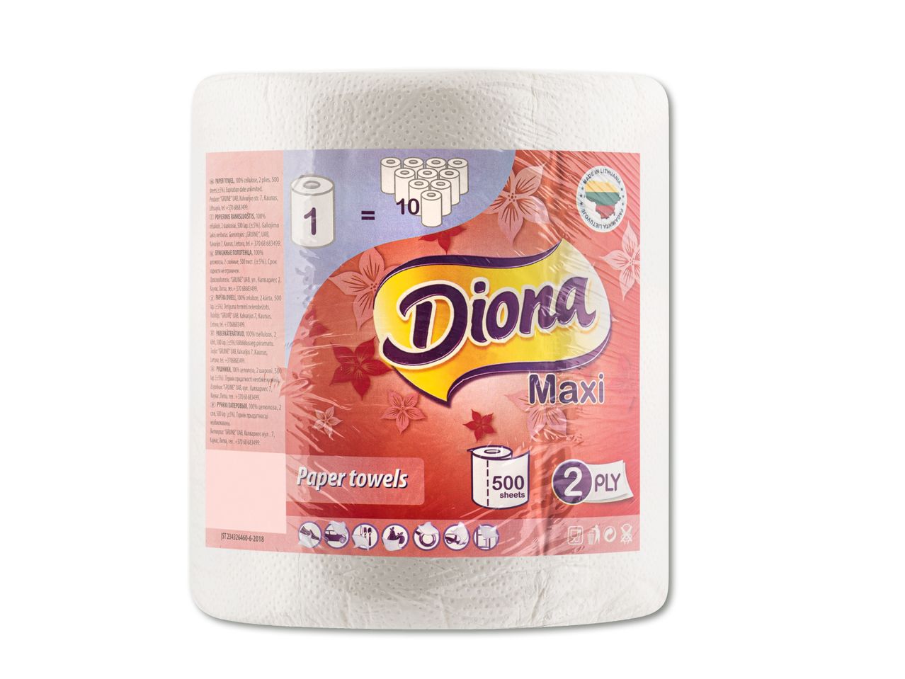 Dioral Mini papīra dvieļu rullis.