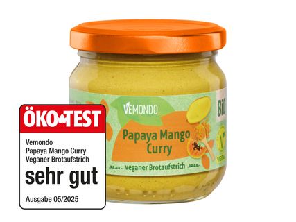 Vemondo Bio Veganer Brotaufstrich Papaya Mango Curry