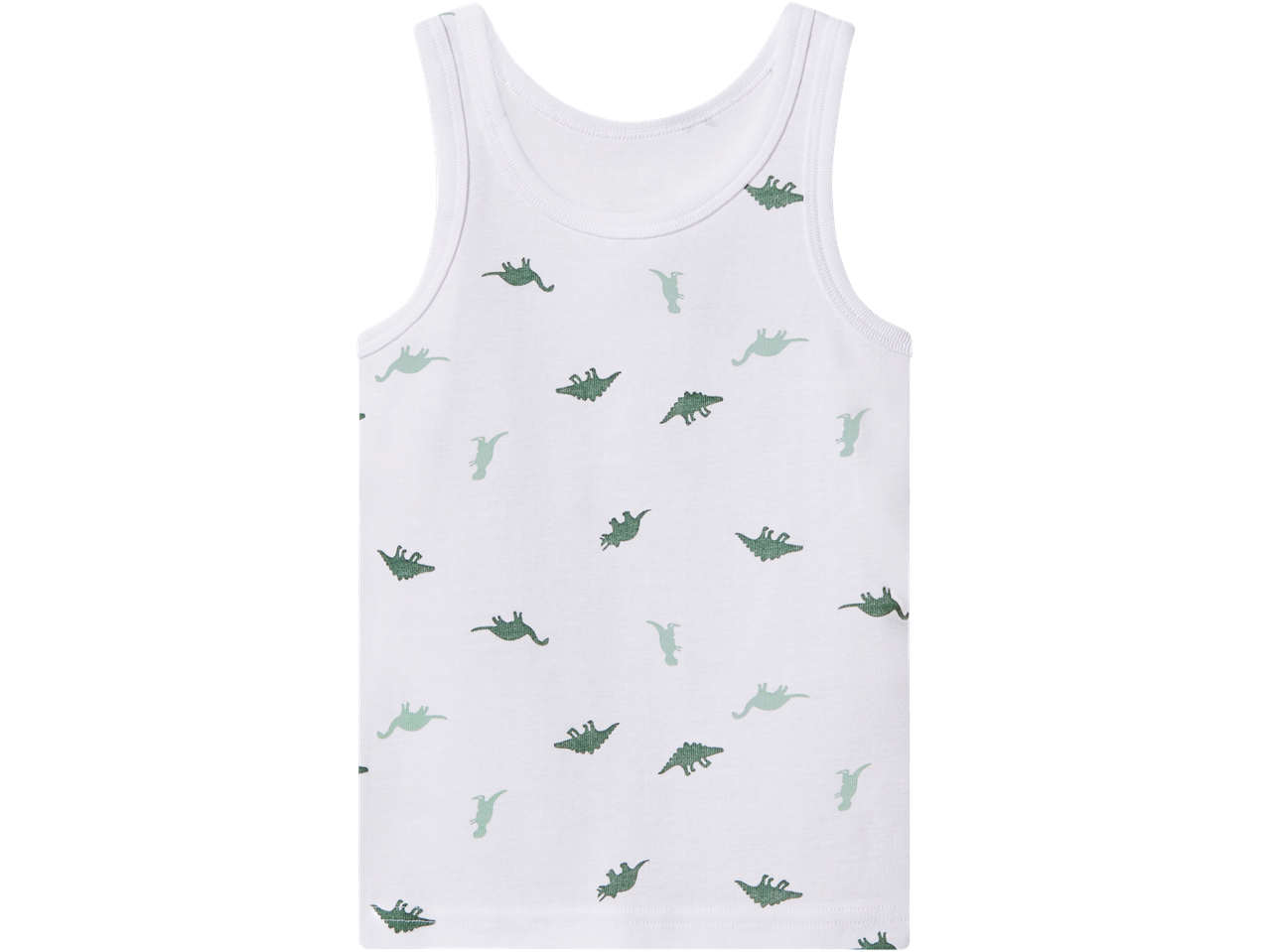 Λευκό παιδικό φανελάκι με πράσινο σχέδιο δεινοσαύρων