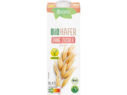 Vemondo Veganer Bio Haferdrink ohne Zucker