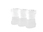 Três filtros de água brancos.
