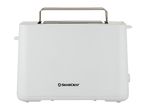 A white Igloo brand hard-sided cooler with a carrying handle.